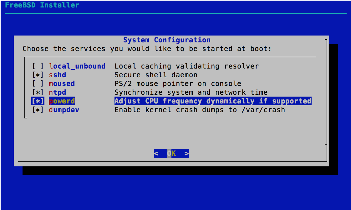 System Configuration - FreeBSD 11.0 Installer