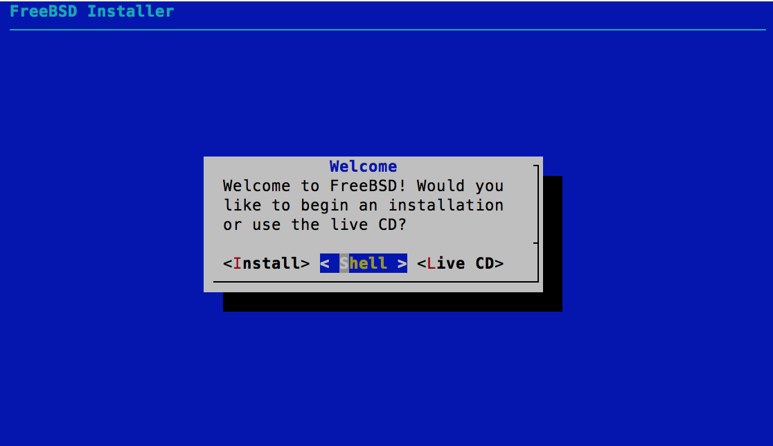 Welcome - FreeBSD 11.0 Installer