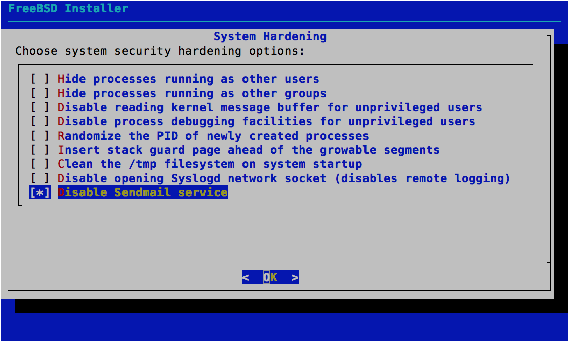 System Hardening - FreeBSD 11.0 Installer